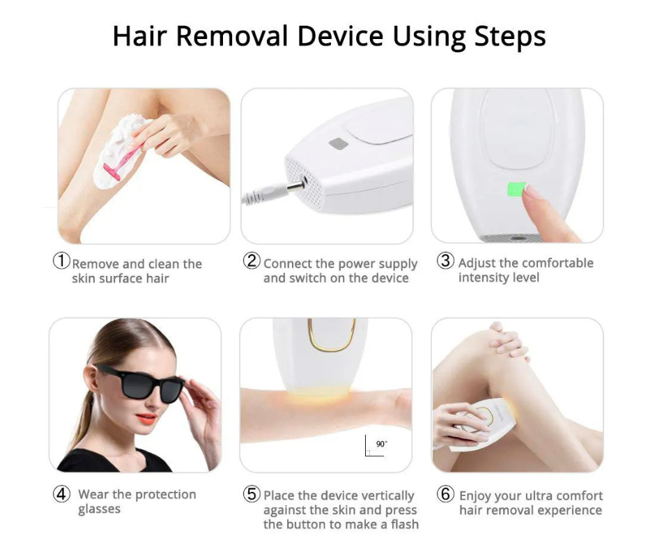RadiantBare's IPL Laser Hair Removal Device for Women and Men, Painless Full Body & Face Hair Removal System at Home
